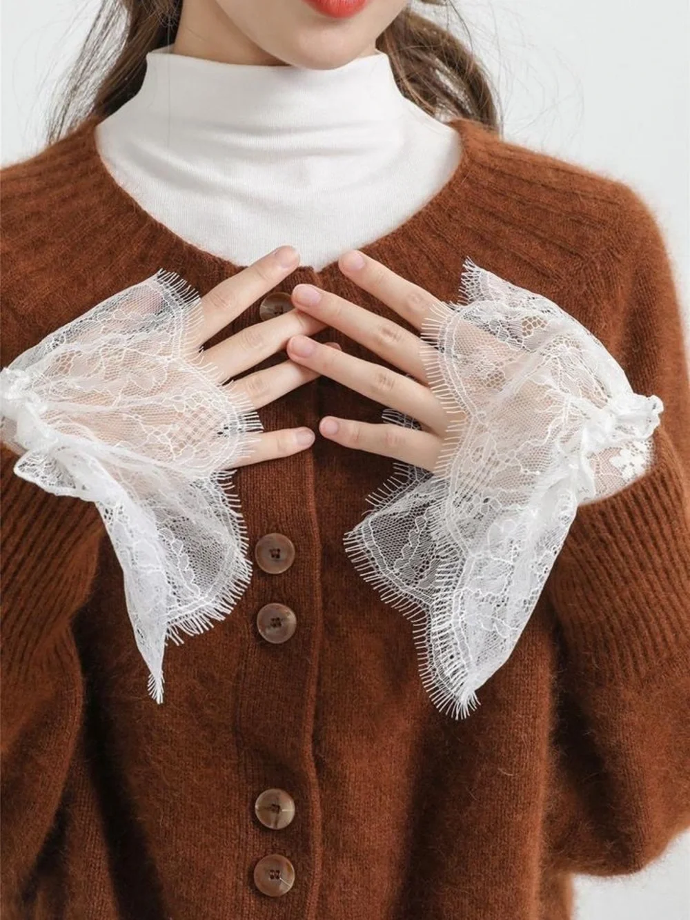 Black Lace Fingerless Wrist Gloves - Elegant Women's Accessory